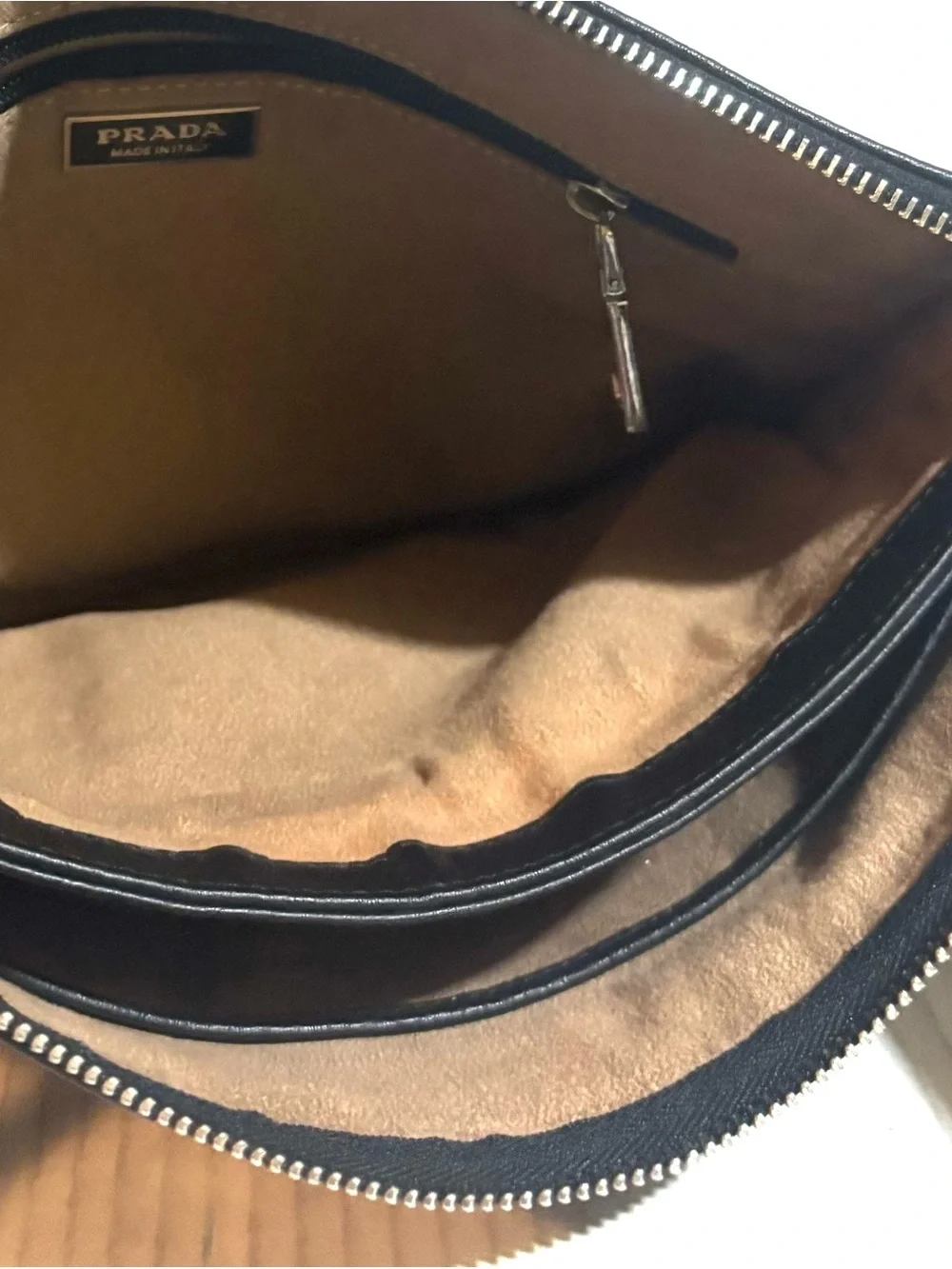 Prada unisex Black pebbled Leather Crossbody Bag with Adjustable Strap